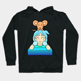 Cute girl with mouse Hoodie